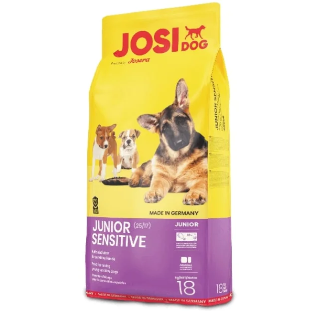 Сухий корм Josera JosiDog Junior Sensitive для цуценят c 8-го тижня життя з чутливих травленням, 18 кг