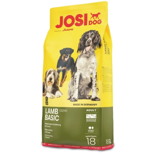 Сухой корм Josera JosiDog Lamb Basic сбалансированная диета для активных взрослых собак, с ягненком, 18 кг