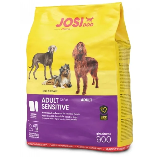 Сухой корм Josera JosiDog Adult Sensitive для взрослых собак с чувствительным пищеварением, с птицей, 900 г