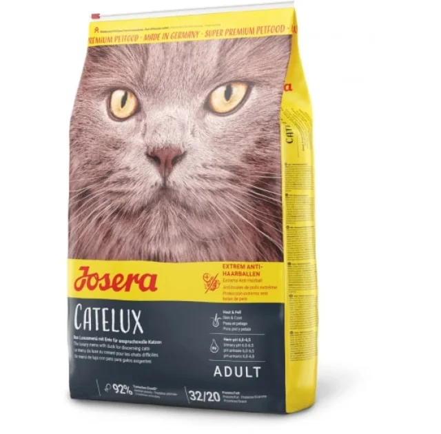 Сухий корм Josera Adult Catelux для дорослих довгошерстих кішок, з качкою, рисом і кукурудзою, 10 кг
