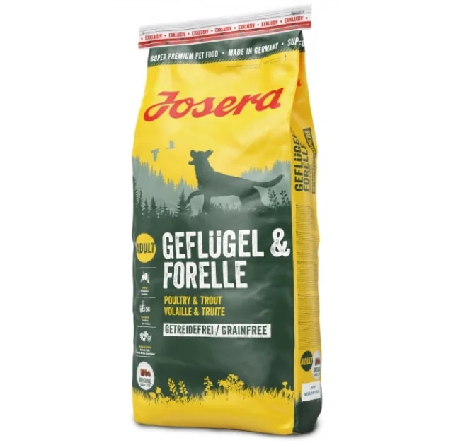 Сухий корм Josera Adult Geflugel & Forelle для дорослих і активних собак, з м'ясом птиці і форелі, 15 кг