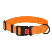 Ошейник нейлоновый BronzeDog Active для собак, со светоотражением, 20 мм/30-40 см, оранжевый, 51Т