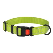 Ошейник нейлоновый BronzeDog Active для собак, со светоотражением, 25 мм/43-66 см, салатовый, 53Т