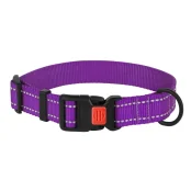 Ошейник нейлоновый BronzeDog Active для собак, со светоотражением, 16 мм/25-33 см, фиолетовый, 50Т