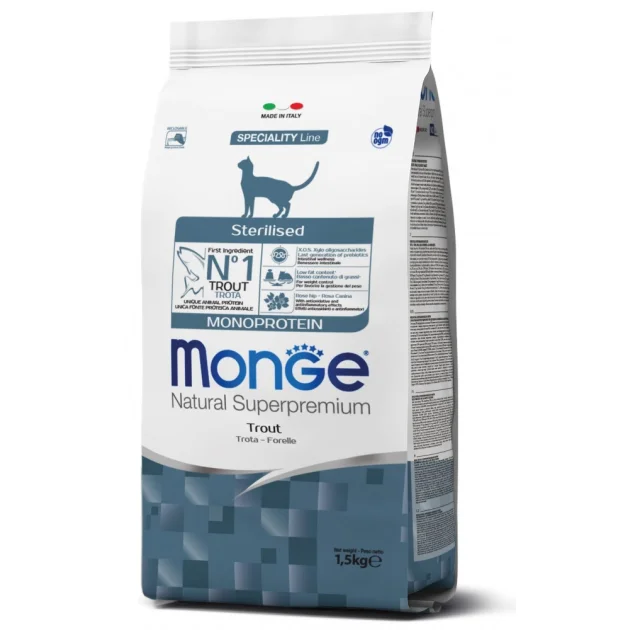Сухий корм MONGE CAT Monoprotein Sterilised з фореллю, 400 г