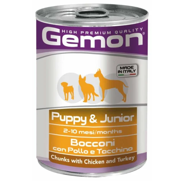 Влажный корм GEMON DOG  WET Puppy & Junior кусочки с курицей и индейкой 0,415 кг