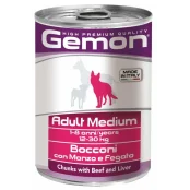Влажный корм GEMON DOG  WET Medium Adult  кусочки с говядиной и печенью 0,415 кг
