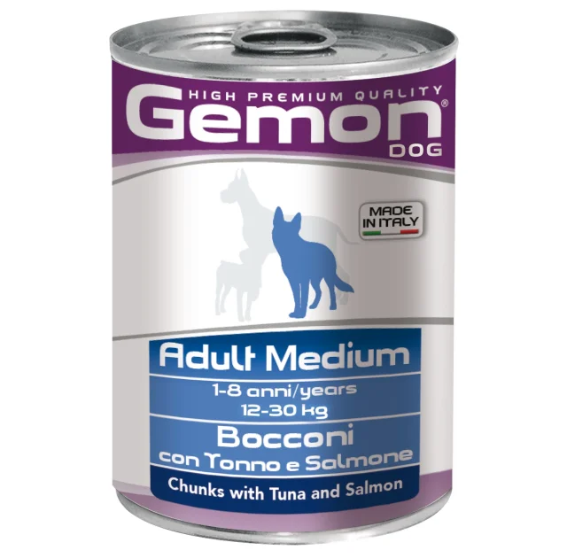 Влажный корм GEMON DOG  WET Medium Adult  кусочки с тунцом и лососем 0,415 кг