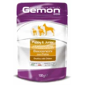 Вологий корм GEMON DOG WET Puppy & Junior шматочки з куркою 0,1 кг