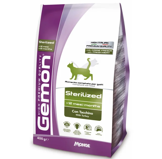 Сухой корм GEMON CAT  Sterilized c индейкой 0,4 кг