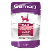Вологий корм GEMON CAT WET Adult шматочки з яловичиною і овочами 0,1 кг