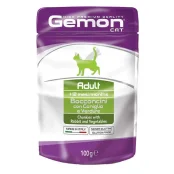 Вологий корм GEMON CAT WET Adult шматочки з кроликом і овочами 0,1 кг