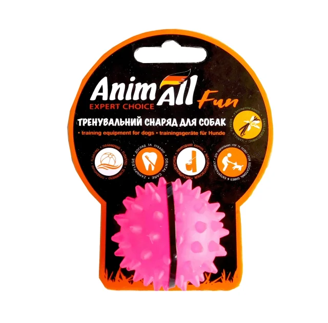 Іграшка AnimAll Fun м'яч каштан для собак, 5 см, коралова