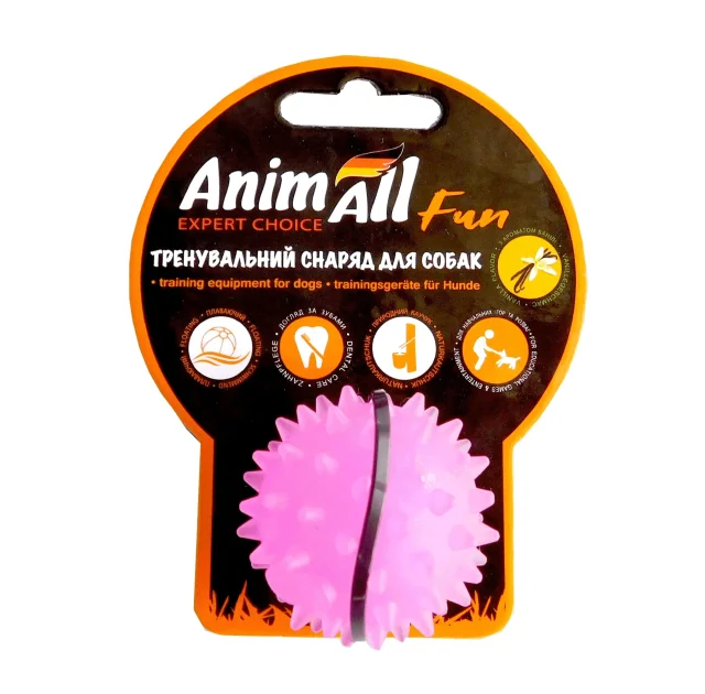 Іграшка AnimAll Fun м'яч каштан для собак, 5 см, фіолетова