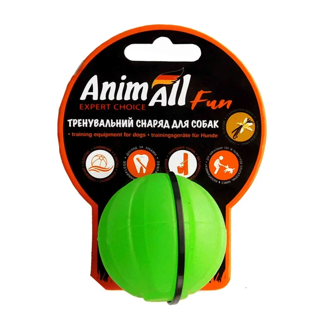 Игрушка AnimAll Fun тренировочный мяч для собак, 5 см, зеленая