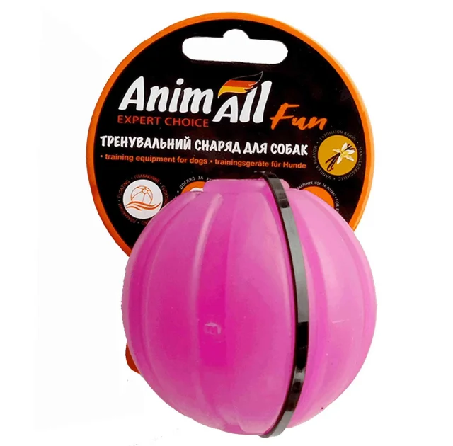 Игрушка AnimAll Fun тренировочный мяч для собак, 7 см, фиолетовая