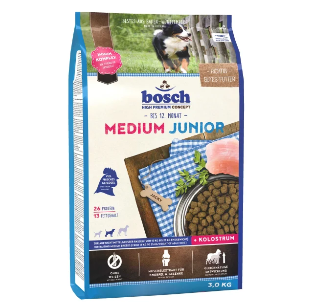 Сухой корм Bosch HPC Medium Junior, для щенков, 3 кг