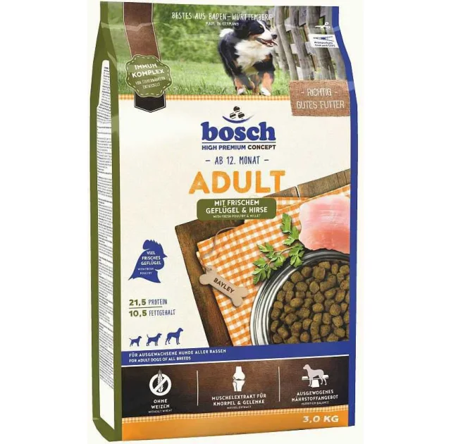 Сухой корм Bosch HPC Adult птица и просо, для собак, 3 кг