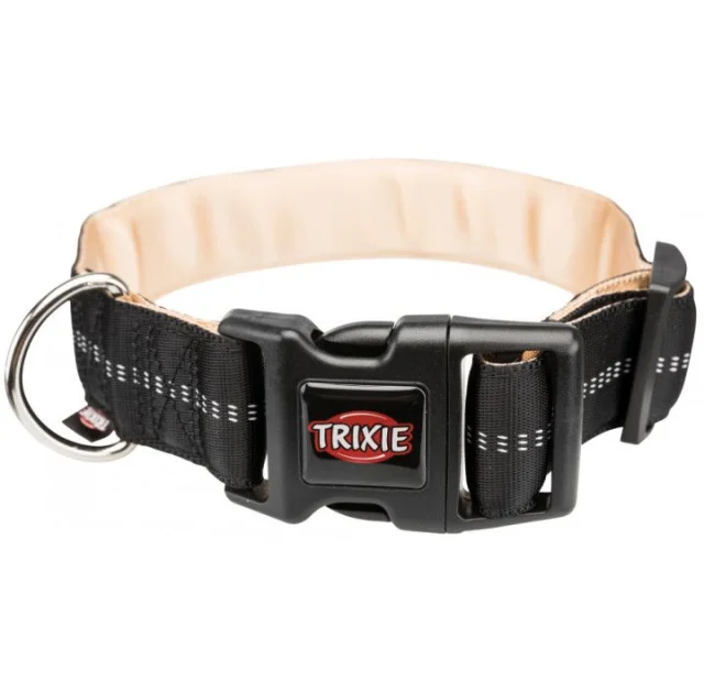 Ошейник Trixie Softline Elegance М-L двухслойный, 40-55 см х 38 мм, черно-бежевый
