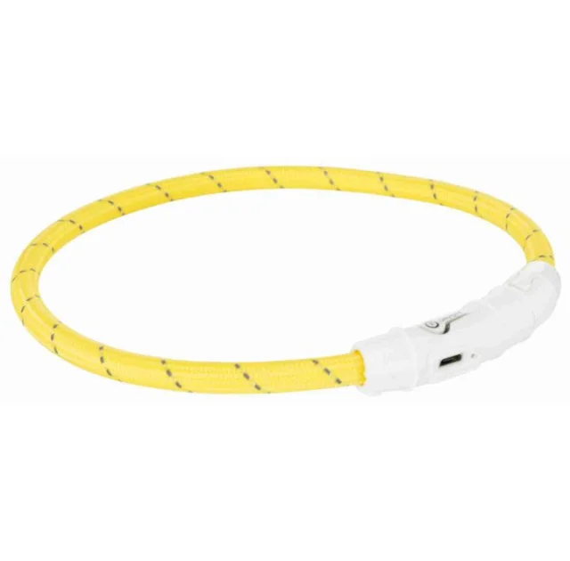 Нашийник Trixie Flash Light USB L-XL світиться, з відображає смугою, 65 см х 7 мм, жовтий