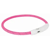 Нашийник Trixie Flash Light USB XS-S світиться, з відображає смугою, 35 см х 7 мм, рожевий