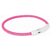 Нашийник Trixie Flash Light USB L-XL світиться, з відображає смугою, 65 см х 7 мм, рожевий