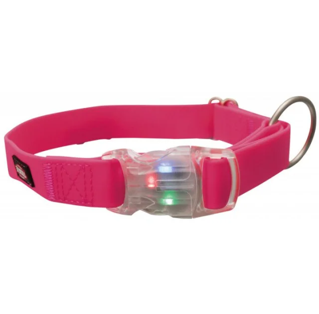 Ошейник Trixie Easy Flash L-XL с флешером и силиконовым покрытием, 40-65 см х 25 мм, розовый