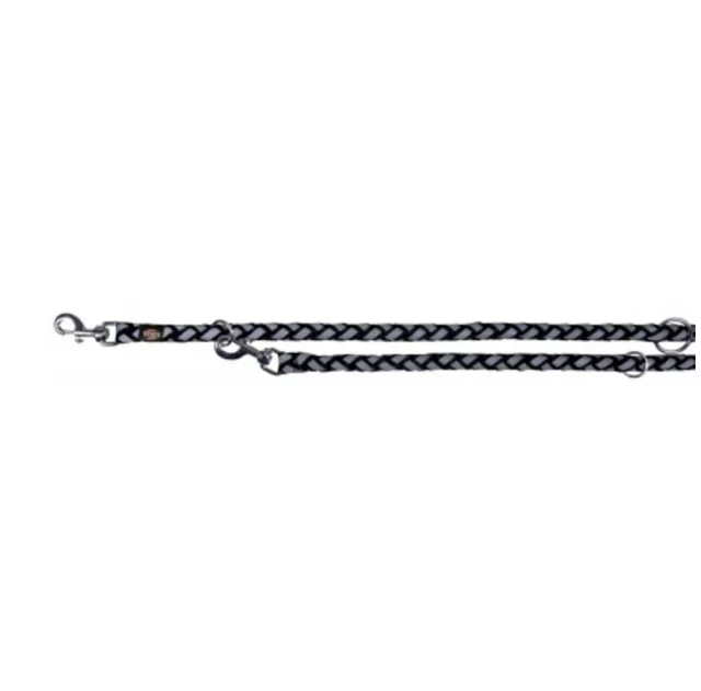 Повідець-перестібка Trixie Cavo Reflect Adjustable Lead для собак, світловідбиваючий, розмір S-M, 2 м/12 мм, чорний