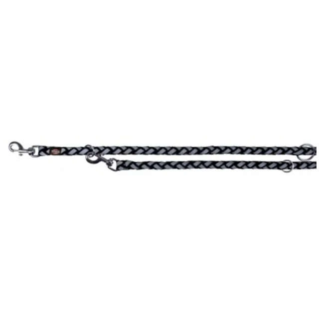 Повідець-перестібка Trixie Cavo Reflect Adjustable Lead для собак, світловідбиваючий, розмір L-XL, 2 м/18 мм, чорний