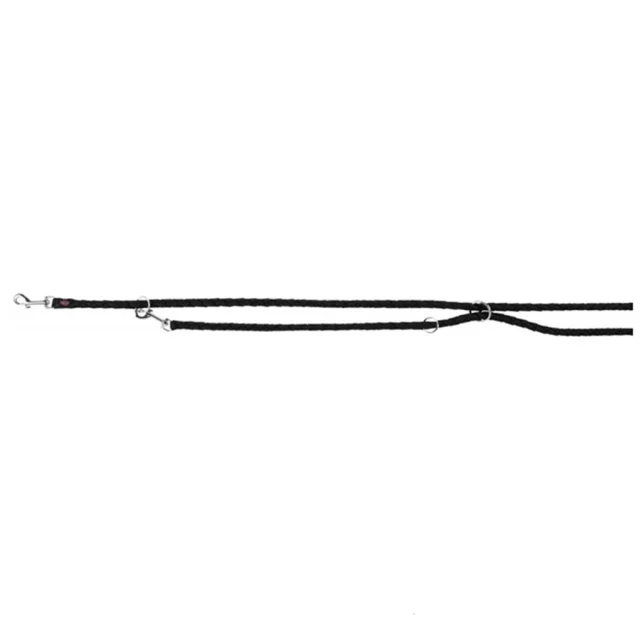 Повідець-перестібка Trixie Cavo Adjustable Lead для собак, плетений, круглий, розмір S-M, 2 м/12 мм, чорний