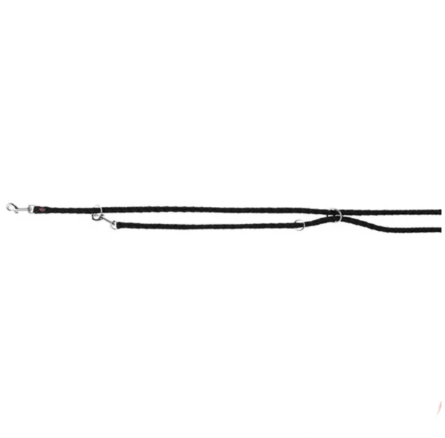 Поводок-перестёжка Trixie Cavo Adjustable Lead для собак, плетёный, круглый, размер L-XL, 2 м/18 мм, чёрный