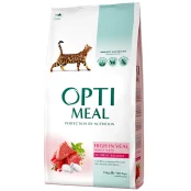 Сухой корм Optimeal для взрослых кошек, с телятиной, 10 кг