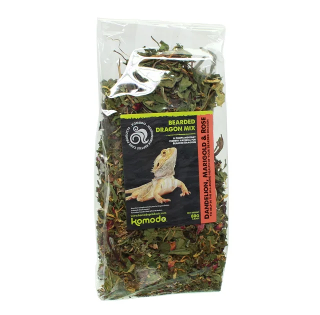 Смесь листьев и лепестков для Агамы Бородатой Komodo Bearded Dragon Mix, 80 г