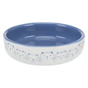 Миска Trixie для коротконосих котів, кераміка, блакитно-біла, 300 мл, 15 см