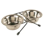 Підставка з мисками Trixie для кішок, метал, 2×0.75 л