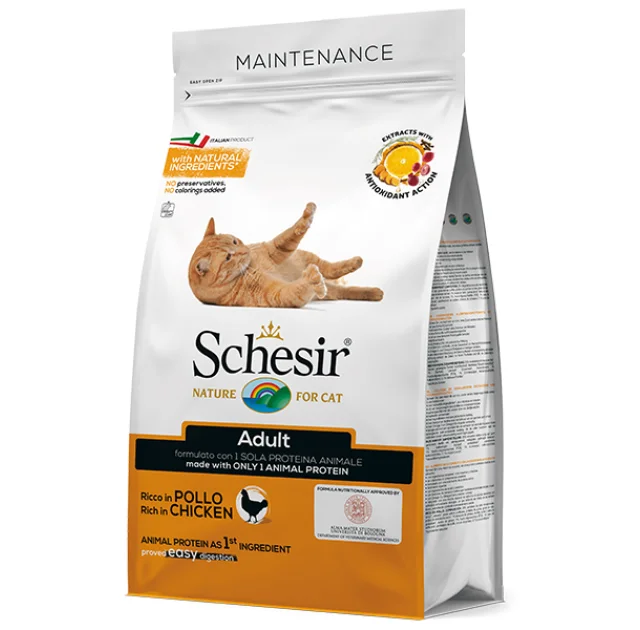 Сухий корм Schesir Cat Adult Chicken з куркою, монопротеїновий, для дорослих котів, 1.5 кг