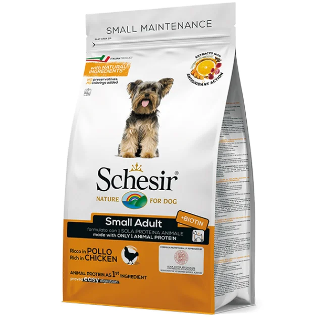 Сухой корм Schesir Dog Small Adult Chicken с курицей, монопротеиновый, для собак малых пород, 2 кг