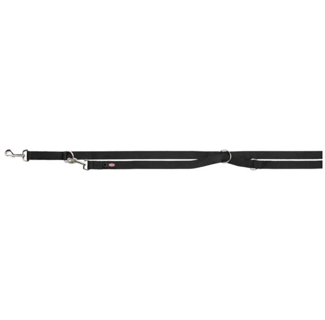 Поводок-перестёжка Trixie Premium Adjustable Lead двухслойный для собак, размер L-XL, 2 м/25 мм, чёрный