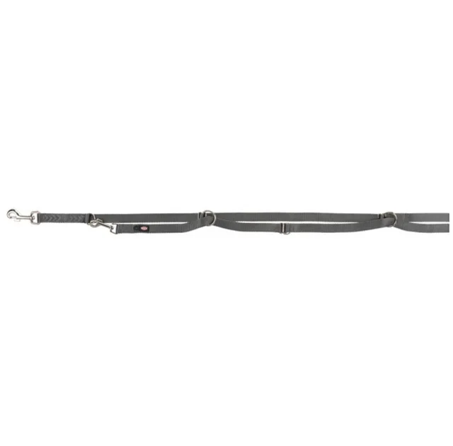 Поводок-перестёжка Trixie Premium Adjustable Lead двухслойный для собак, размер XS, 2 м/10 мм, графит