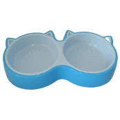 Пластикова миска AnimAll для котів (2 х 350 мл), блакитна