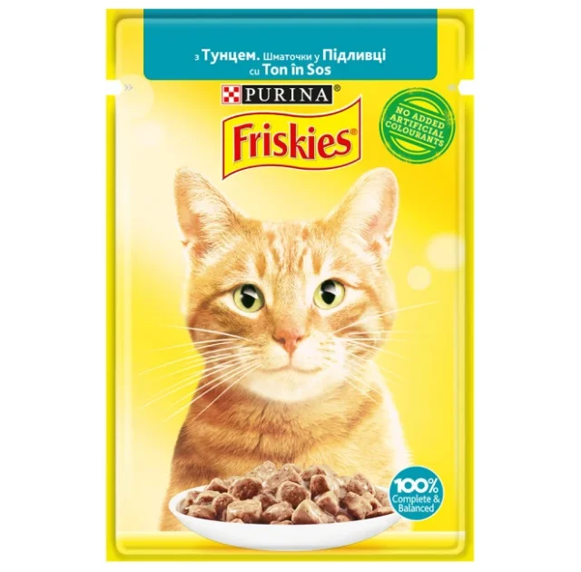 Влажный корм Purina Friskies для кошек, с тунцем, 85 г