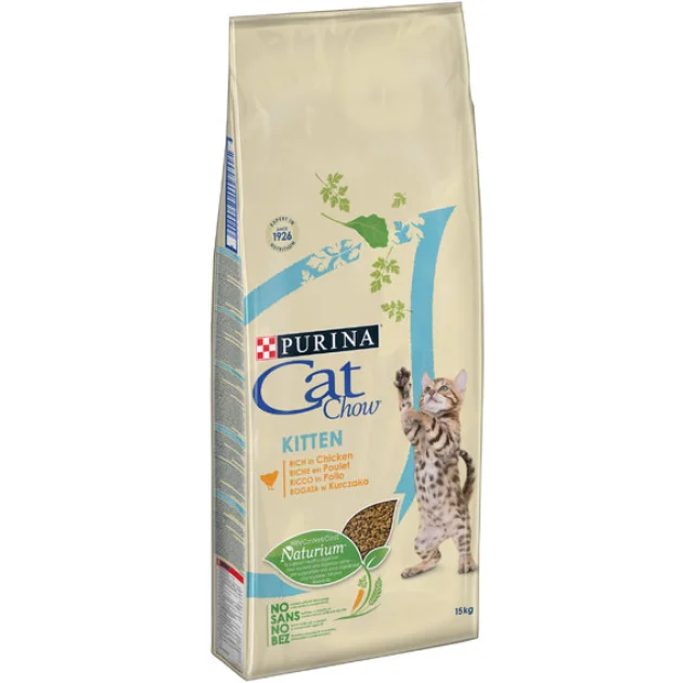 Сухой корм Purina Cat Chow Kitten для котят, с курицей, 15 кг