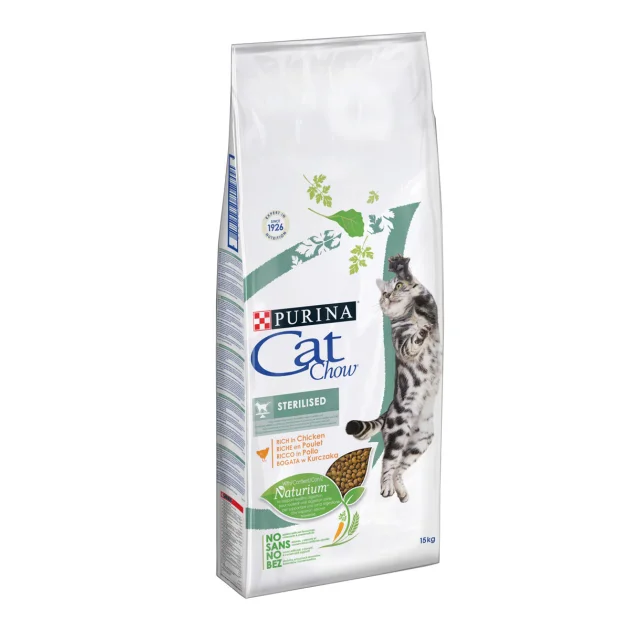 Сухой корм Purina Cat Chow Sterilised для стерилизованных кошек, с курицей, 15 кг
