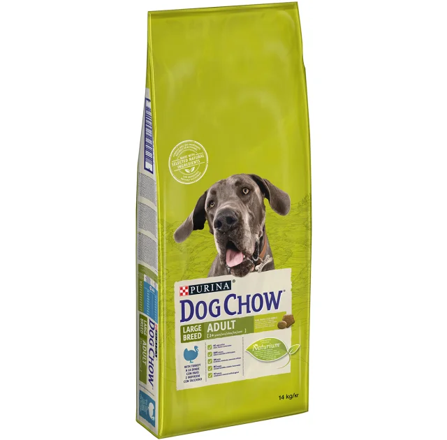 Сухой корм Purina Dog Chow Adult Large Breed для взрослых собак крупных пород, с индейкой, 14 кг