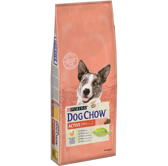 Сухой корм Purina Dog Chow Active Adult для взрослых активных собак, с курицей, 14 кг