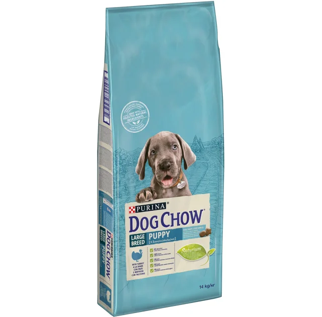 Сухой корм Purina Dog Chow Puppy Large Breed для щенков крупных пород, с индейкой, 14 кг
