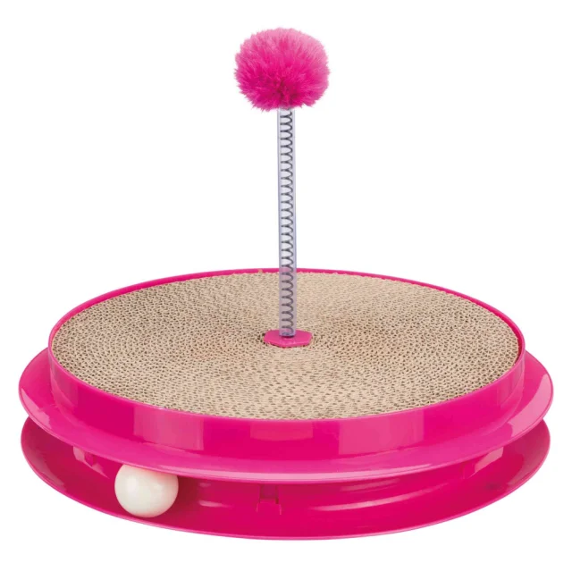 Игрушка Trixie Scratch & Catch с драпаком, для кошек, 35х7 см, розовый