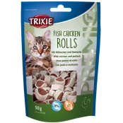 Лакомство Trixie для кошек, рулеты с курицей и минтаем, 50 г