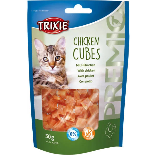 Лакомство Trixie для кошек, кубики с курицей, 50 г