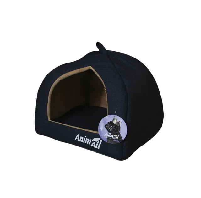 Будиночок AnimAll Piter M для собак, темно-синій, 41×41×32 см